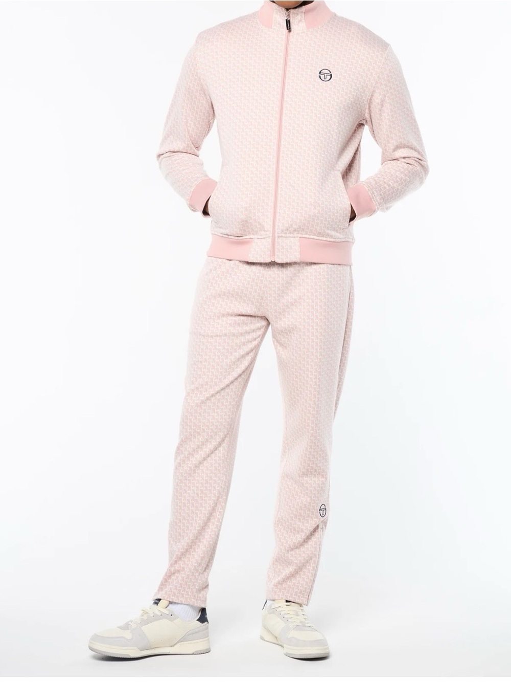Sergio Tacchini Pale Pink Micro-Pattern Joggers